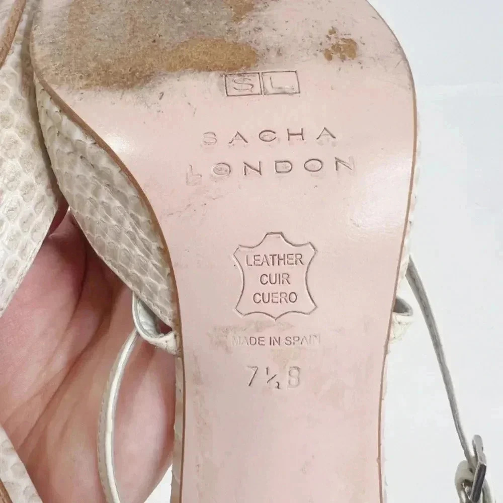 Vintage Sacha London Snakeskin Lace Up Heels Size 7.5 - Picture 8 of 13
